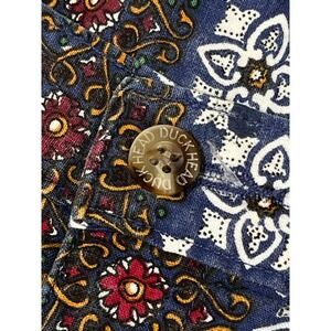 Head Duck Colorful Floral‎ Print Cotton Shorts Size 25 Casual